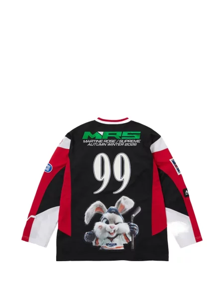 Lung tricou Supreme cu imagine negru