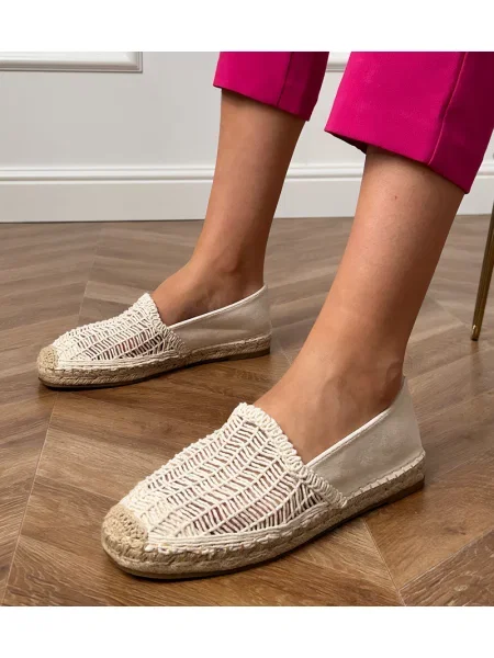 Еспадрили D/ceo на платформе с дантела бежово