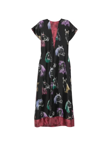 Rochie Moschino de mătase cu imagine negru