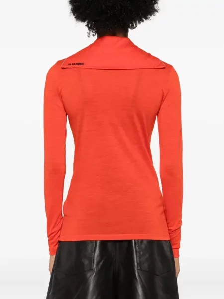 Hanorac cu fermoar Jil Sander roșu