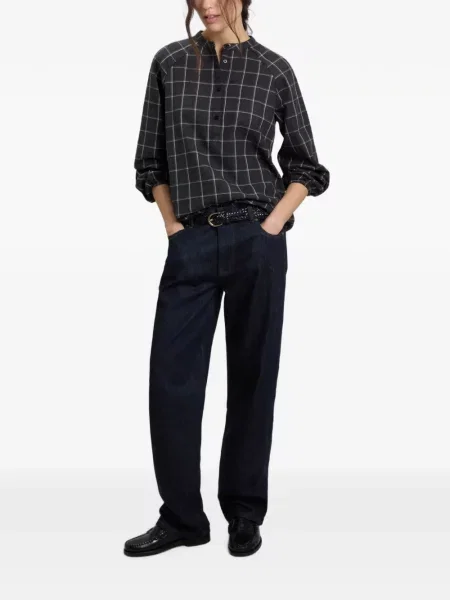 Bluză Woolrich în carouri de flanelă gri