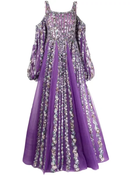 Rochie Saiid Kobeisy din tul de costum violet