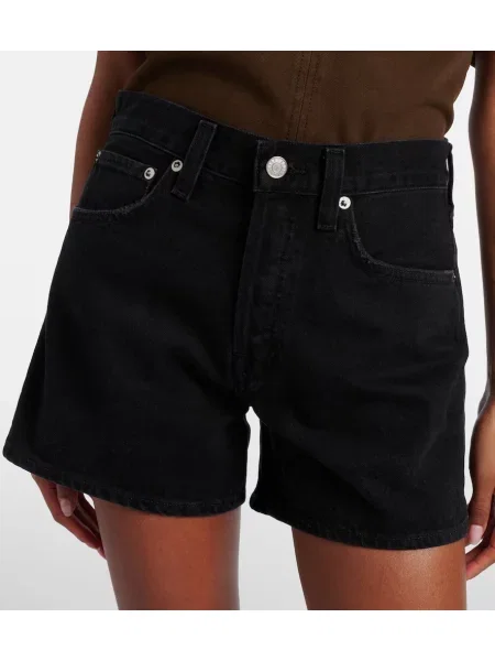 Pantaloni scurți din denim Agolde negru