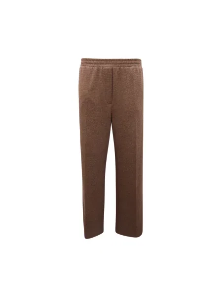 Spodnie o kroju regular fit z dodatkiem wełny model ‘ZELMA’ Weekend Max Mara brązowe