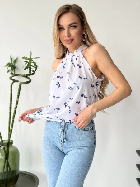 ISSA Plus Блуза з коротким рукавом без підкладки білий