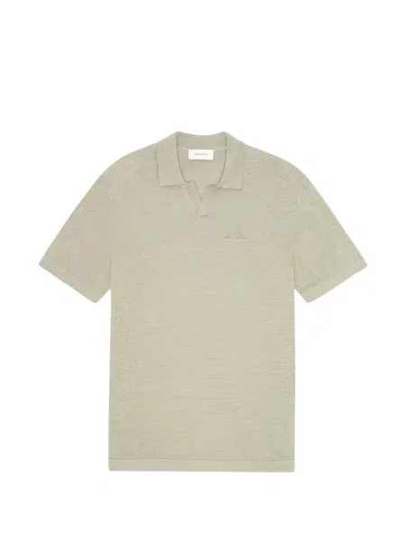 Tricou polo Les Deux cu decolteu în V cu autograf verde