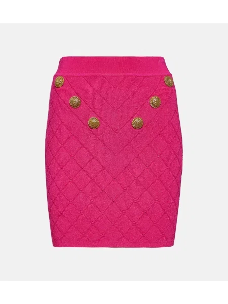 Fustă Balmain tricotate roz