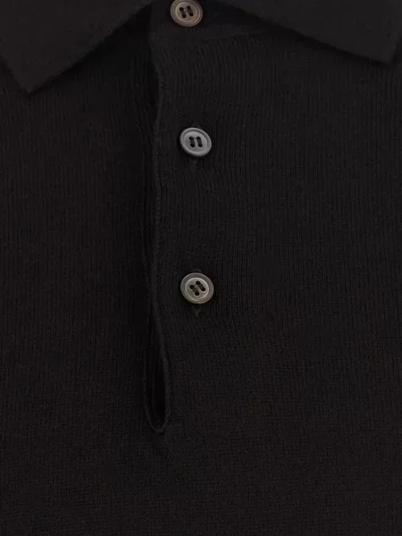Gulerat lung tricou polo Tagliatore maro