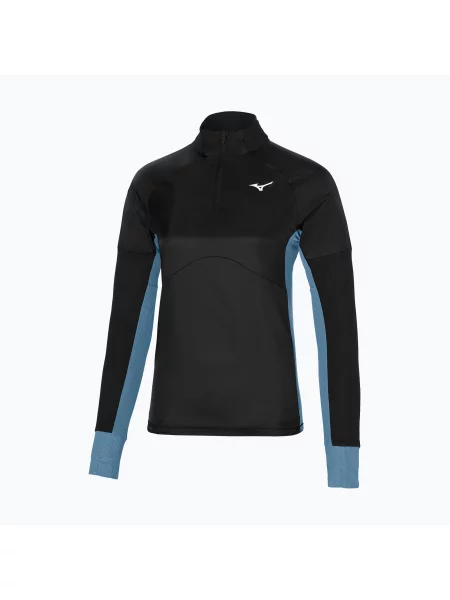 Longsleeve do biegania Mizuno Hybrid Tee Half Zip czarna