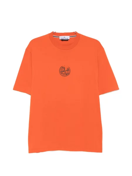 Tricou Stone Island cu imagine portocaliu