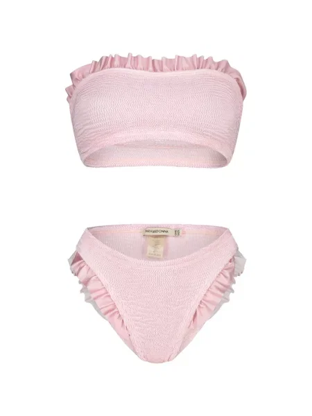 Bikini Paramidonna z falbankami różowe