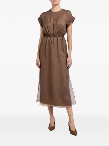 Rochie midi Brunello Cucinelli maro
