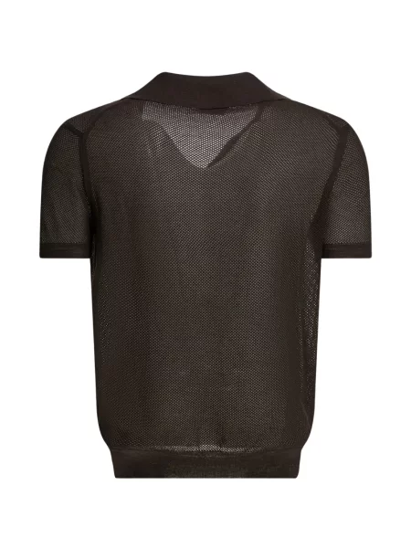 Tricou Tom Ford cu decolteu în V plasă maro