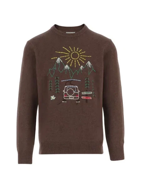 Pulover Mc2 Saint Barth cu broderie maro