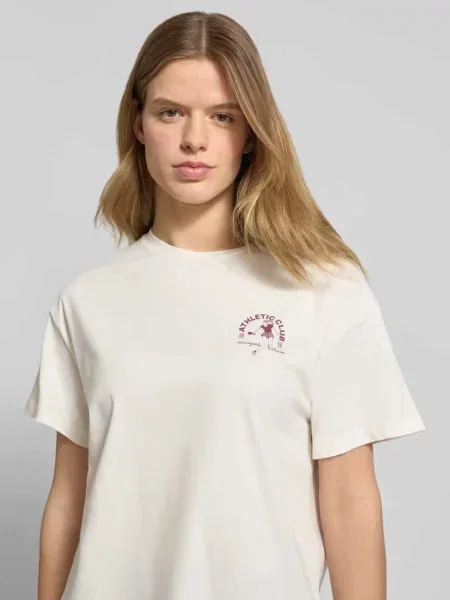 T-shirt o kroju regular fit z czystej bawełny Marc O'polo Denim biała