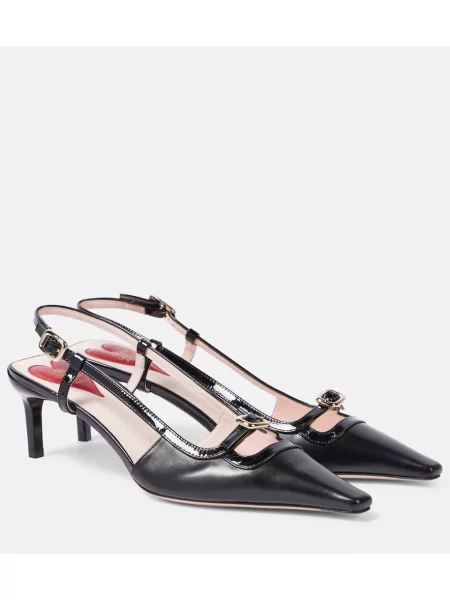Pantofi cu toc Roger Vivier din piele slingback negru