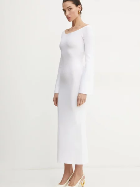 Liviana Conti rochie maxi mulata alb