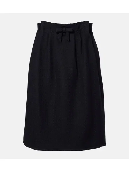 Fusta plisata Prada de lână albastru