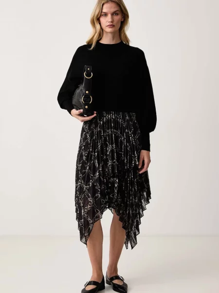 AllSaints rochie plisată CONNIE