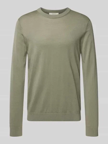 Sweter z czystej wełny krój regular fit model TRAY' Selected Homme khaki