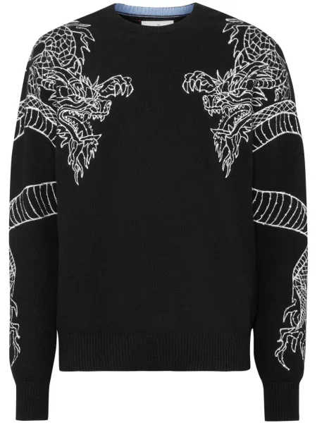 Pulover Philipp Plein cu broderie negru