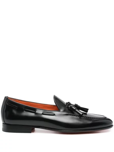 Pantofi loafer Santoni din piele negru