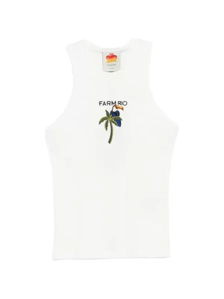 Top Farm Rio cu broderie alb