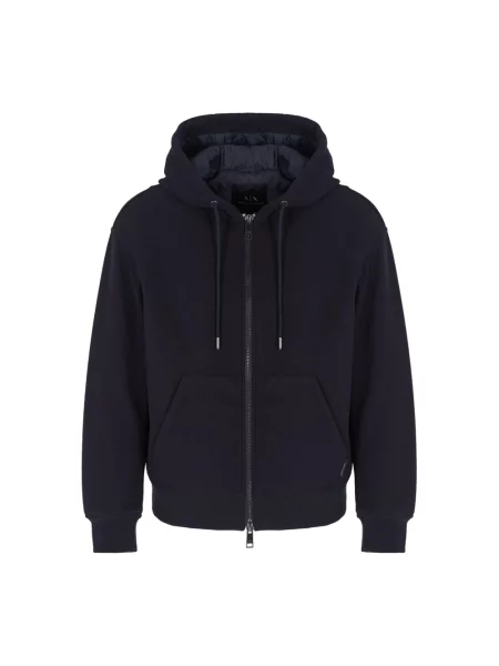Płaszcz Armani Exchange z kapturem niebieski