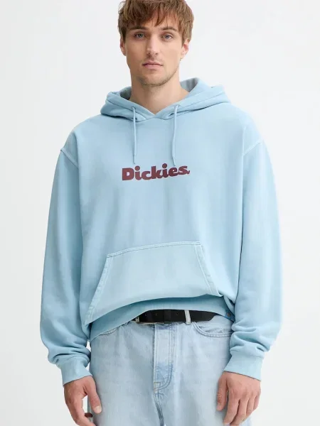 Суичър с качулка Dickies с качулка с принт синьо
