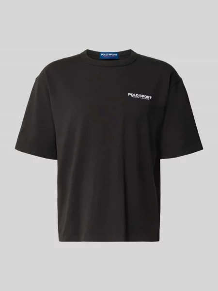 T-shirt o kroju regular fit z czystej bawełny model Polo Ralph Lauren czarna