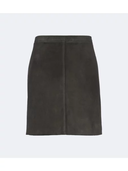 Fustă Stouls din piele de căprioară verde