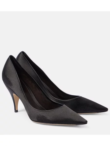 Pantofi cu toc The Row din satin negru