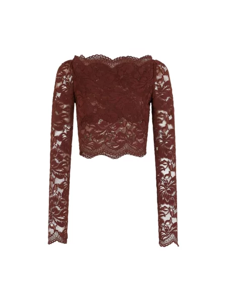 Bluzka Rabanne koronkowa brązowa
