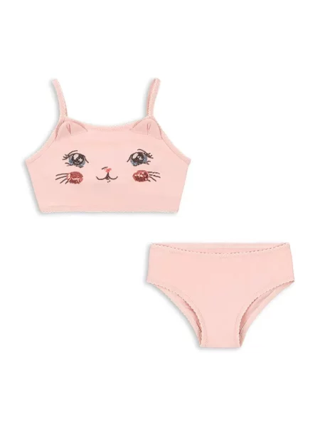 Konges Sløjd Dvoudílné dětské plavky KITTY BIKINI GRS růžové