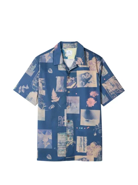 Cămașă Ps Paul Smith cu imagine albastru