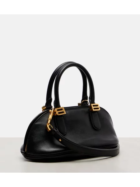 Top Balenciaga din piele negru