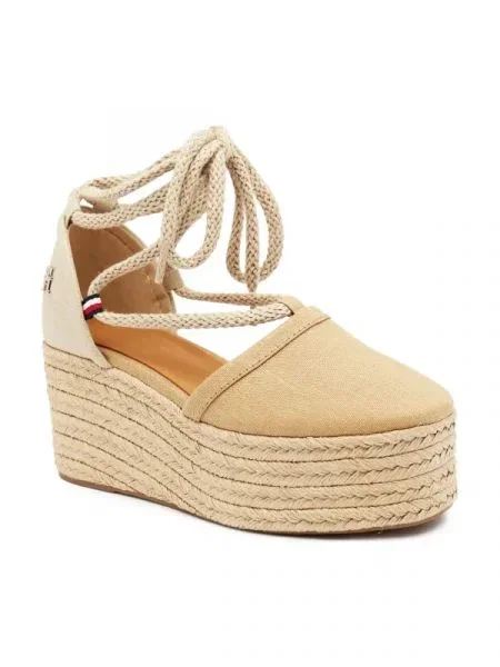 Tommy Hilfiger Sandale cu adaos de piele bej