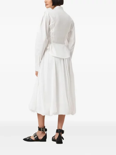 Fustă midi Allsaints drapată până la genunchi alb