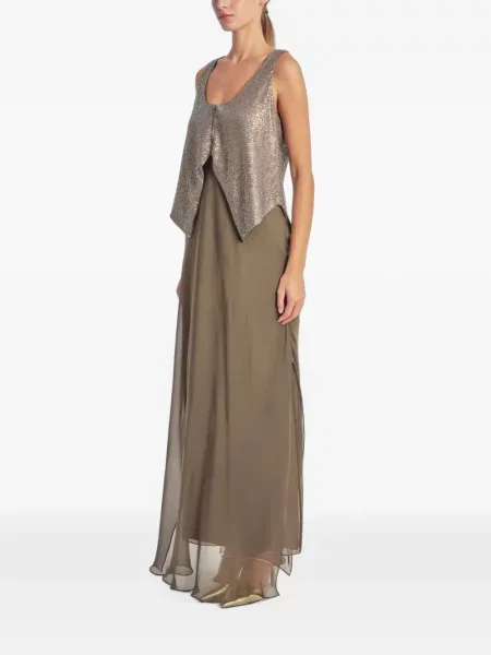Rochie maxi Irina Schrotter cu paiete maro