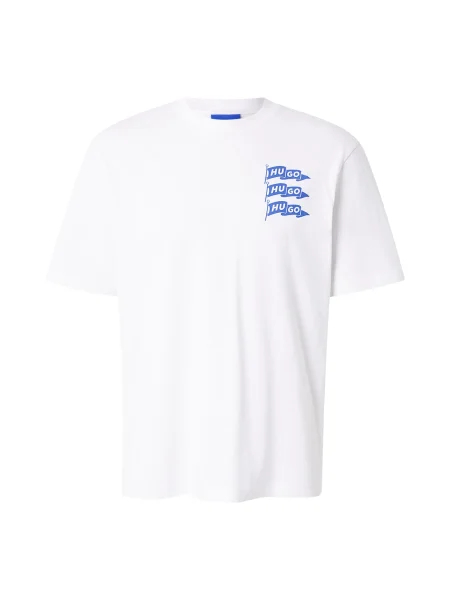 HUGO Tricou Nalien azur alb
