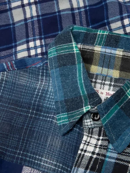 Cămașă Needles de flanelă albastru