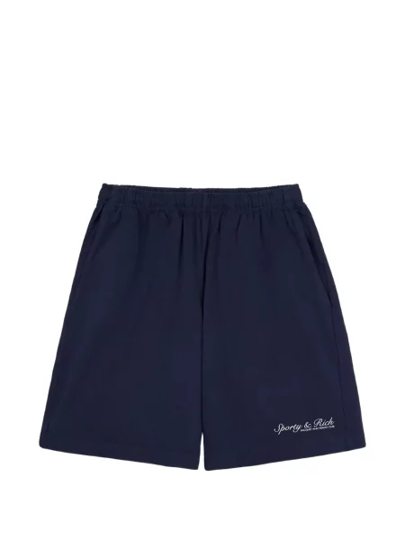 Pantaloni scurți Sporty & Rich cu broderie albastru