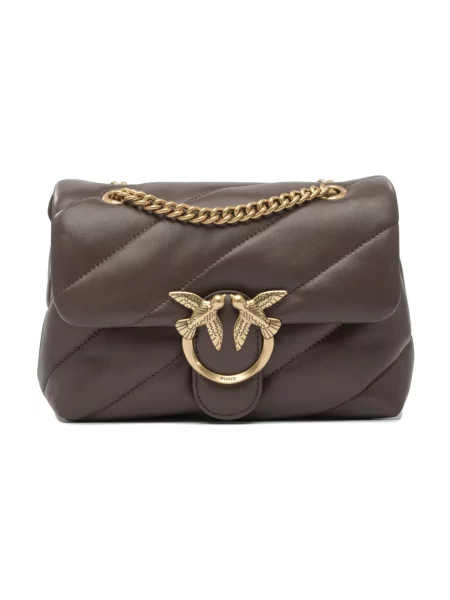 PINKO Torebki Kobieta ONE SIZE Skóra Mini Love Bag Puff Torba na ramię brązowy