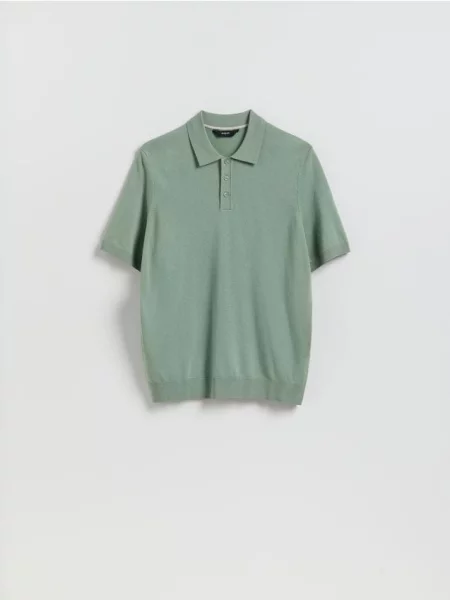Gulerat tricou polo Reserved verde