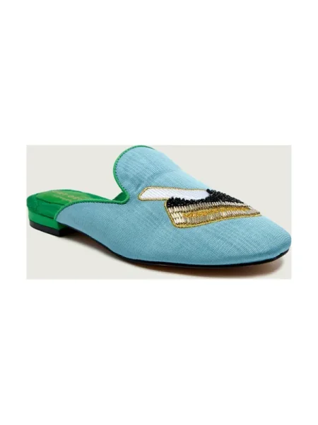 Kurt Geiger Mules încălțăminte EMBROIDERED albastru