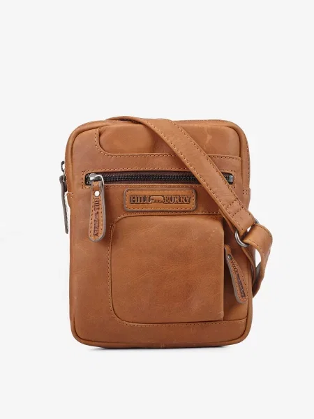 Кожаная сумка через плечо Hill Burry коричневая