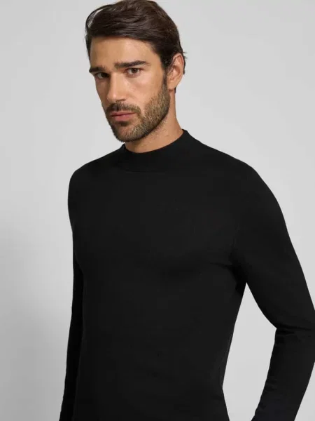 Lniany sweter z golfem Drykorn czarny