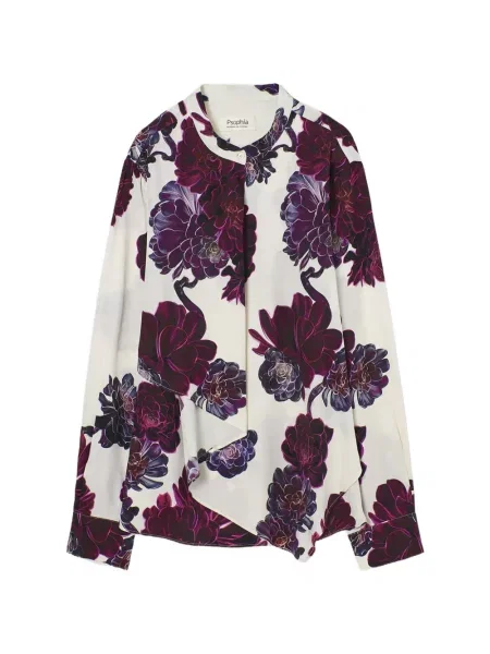 Bluză Psophia cu model floral cu imagine alb