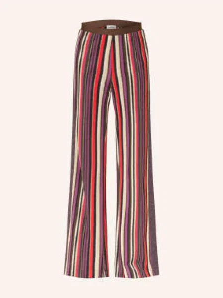 Ottod'ame Spodnie Z Dzianiny Z Błyszczącą Przędzą beige beżowe