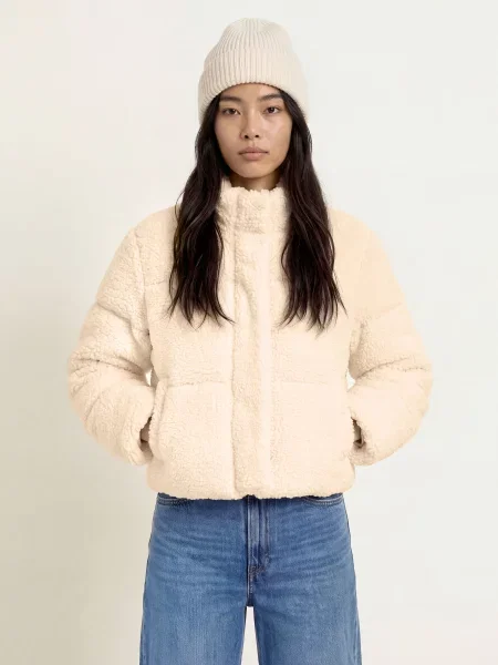 Levi's® Prošívaná Bunda Brynn S Plyšovou Kožešinou krémová